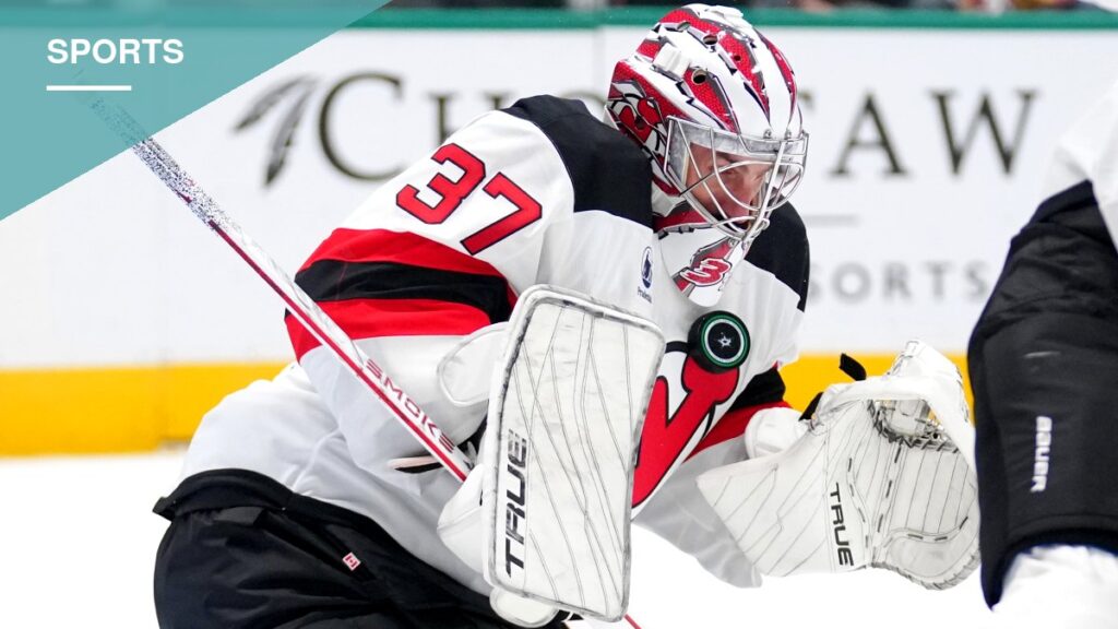 Connor Hellebuyck Makes Devils Debut, Leads Rout of Stars in Dallas Connor Hellebuyck Makes Devils Debut, Leads Rout of Stars in Dallas