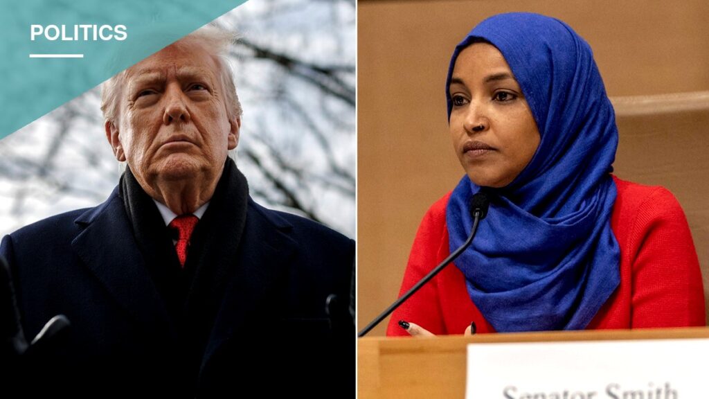 Omar Calls Trump a 'Creep' After He Demands Her Resignation Over Name Allegations