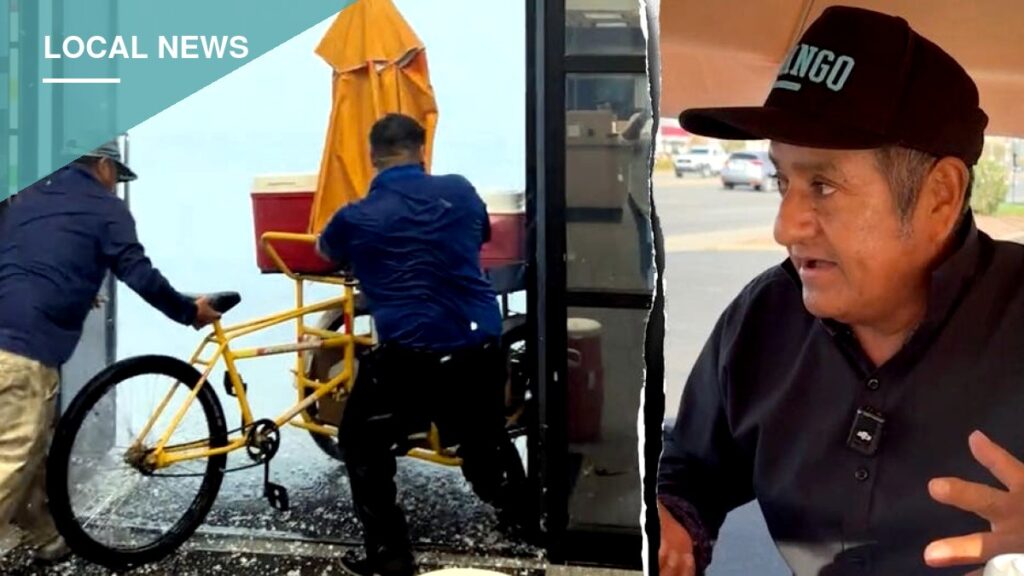 Phoenix Bank Workers Pull Vendor and His Cart Inside During Violent Storm
